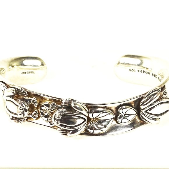 Barry Kieselstein-Cord  Sterling  Silver Three Frogs Cuff Bracelet - Picture 2 of 9